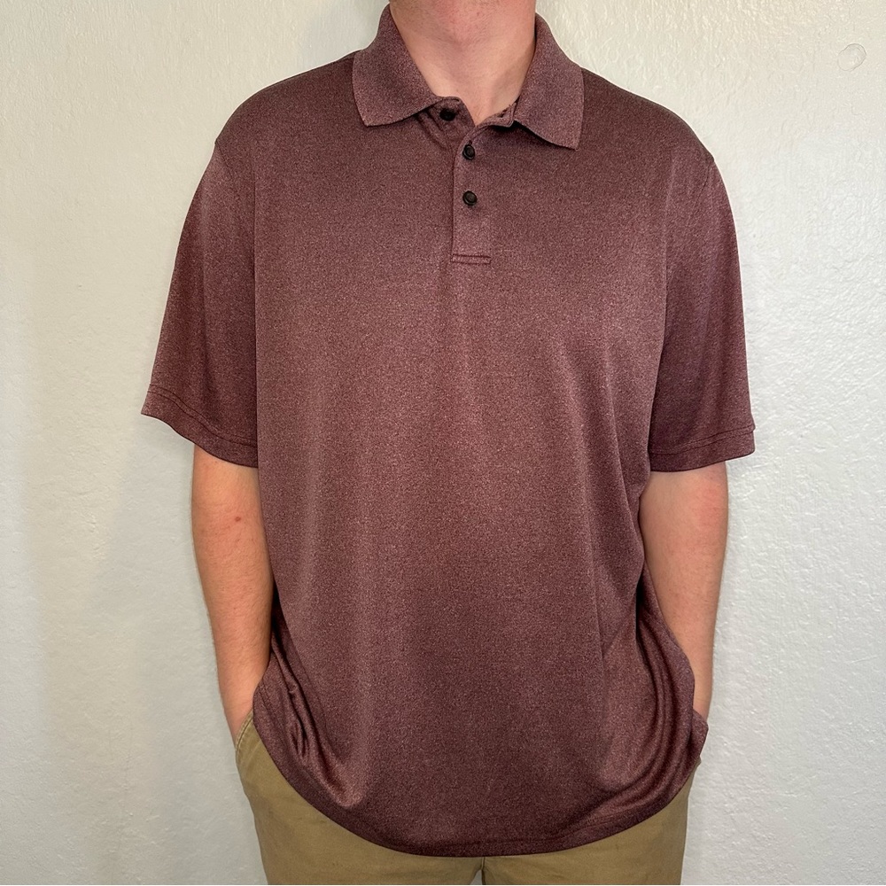 Men’s Maroon Champion Short Sleeve Polo Shirt Size XL